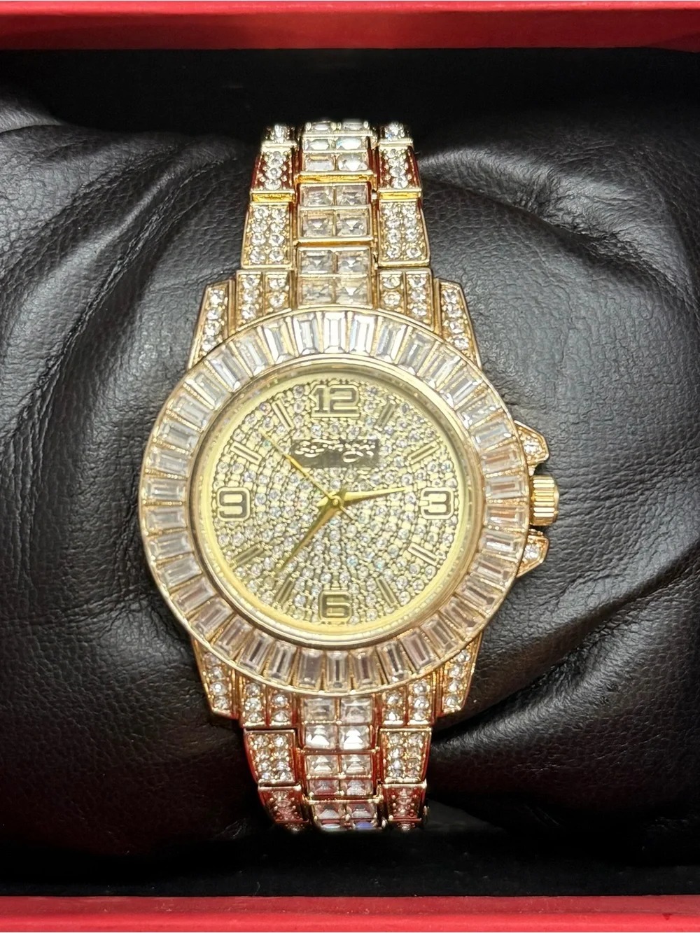 Ed Hardy Gold Crystal-Accented Women's Bracelet Watch